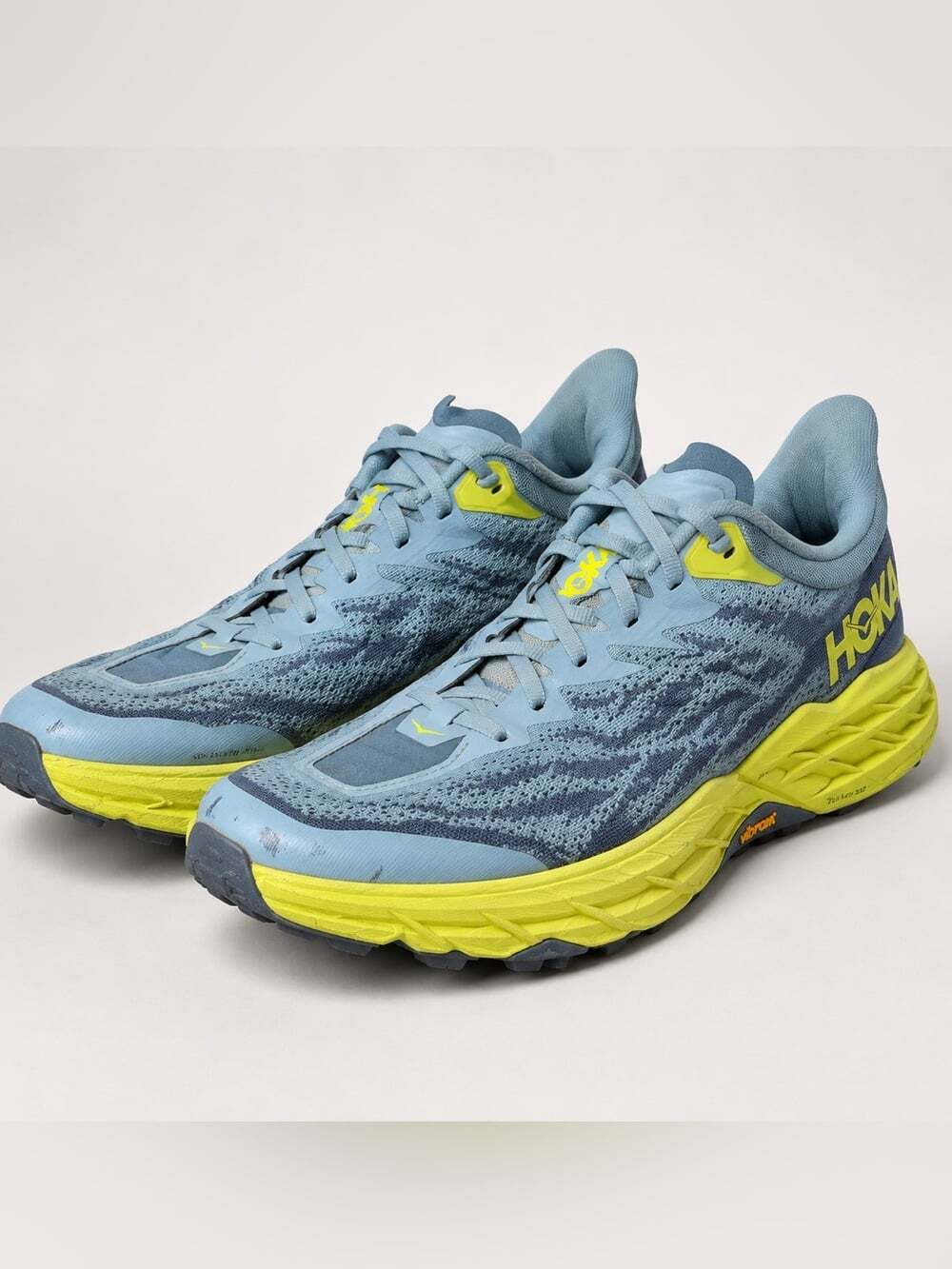 HOKA Speedgoat 5 Men’s Size 13 Trail Running Shoes Vibram Megagrip Blue